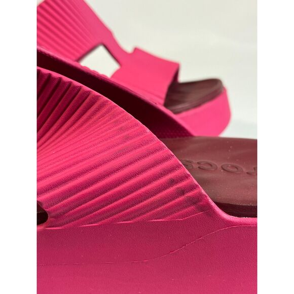 Crocs Women's Getaway Platform H-Strap Sandals Wedge for Women 8  Bright Pink - Picture 6 of 7